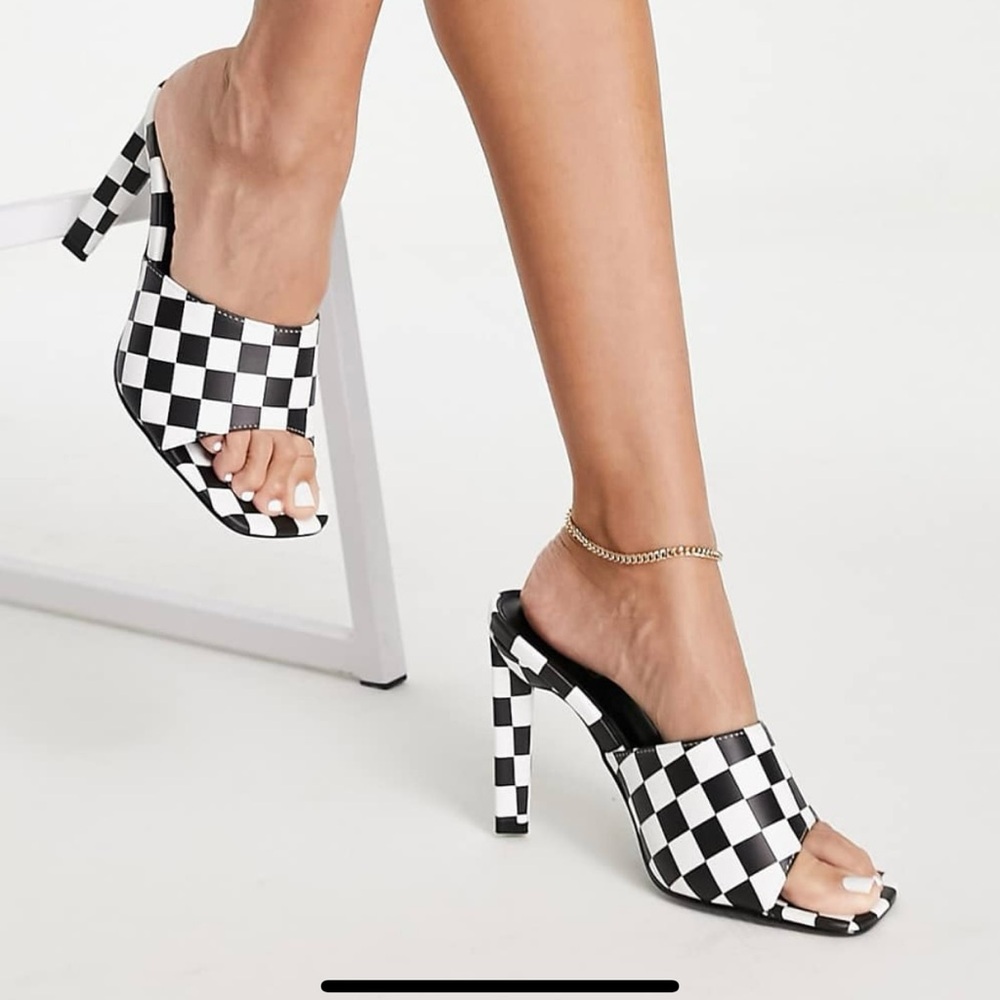RAID | Checkered High Heel Mules